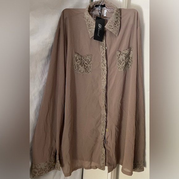 Daniel Lace Accent Button-Up Long Sleeve Shirt XXL 2X - Picture 1 of 6